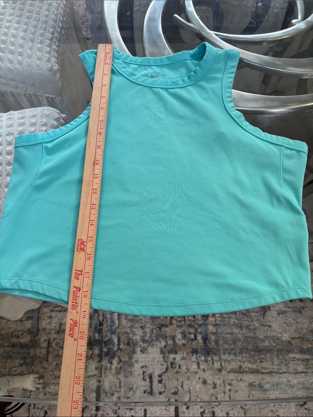 Nike Girls' Turquoise Cropped Tank Top
